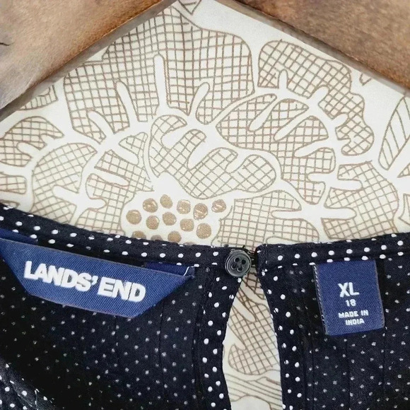 Lands' End Polka Dot Long sleeve Women's Blouse XL - Picture 6 of 8